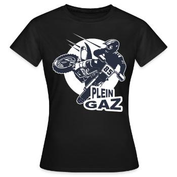Motocross biker homme sport moto enduro - T-shirt Femme - noir - Devant - AI Model Female 172 dark (172cm)