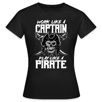 Pirate tête de pirate Pirate Dicton - T-shirt Femme - noir - Devant - AI Model Female 172 dark (172cm)