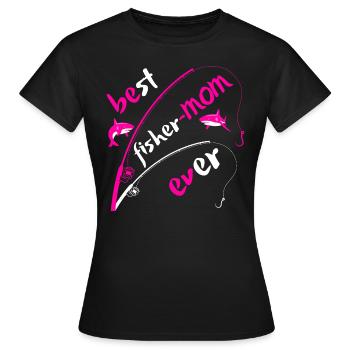 Beste Fischermutter aller Zeiten - Frauen T-Shirt - Schwarz - Vorne - AI Model Female 172 dark (172cm)