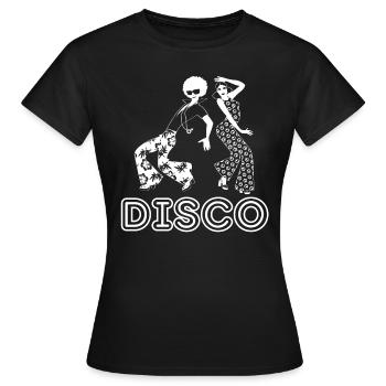 Disco Musique Années 80 Danser Boite de nuit Boule - T-shirt Femme - noir - Devant - AI Model Female 172 dark (172cm)