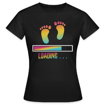 Bébé chargement bébé ventre dictons pieds cadeau - T-shirt Femme - noir - Devant - AI Model Female 172 dark (172cm)