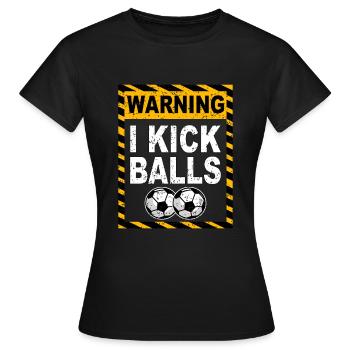 Fussballspieler - Frauen T-Shirt - Schwarz - Vorne - AI Model Female 172 dark (172cm)