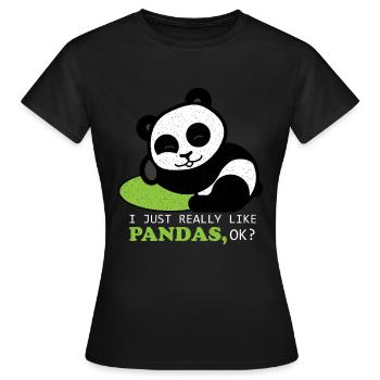Panda Panda Bamboo Animal Protection Chine cadeau - T-shirt Femme - noir - Devant - AI Model Female 172 dark (172cm)