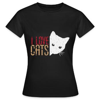 chats ami - T-shirt Femme - noir - Devant - AI Model Female 172 dark (172cm)