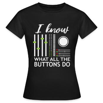 DJ Mixer Disc Jockey Disc Jockey Party Gift - T-shirt Femme - noir - Devant - AI Model Female 172 dark (172cm)