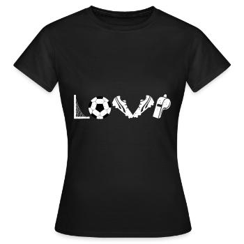 Fussballspieler - Frauen T-Shirt - Schwarz - Vorne - AI Model Female 172 dark (172cm)