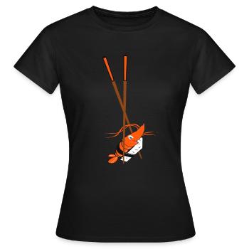 Sushi - Frauen T-Shirt - Schwarz - Vorne - AI Model Female 172 dark (172cm)