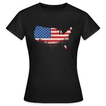Amérique - T-shirt Femme - noir - Devant - AI Model Female 172 dark (172cm)