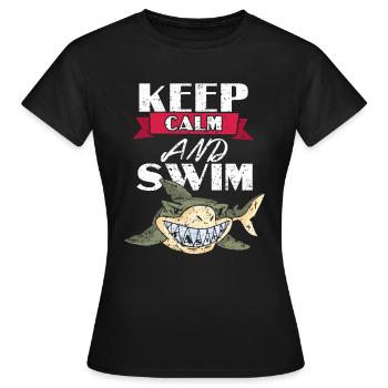 Swimming swimming instructor swimmer swimming pool - Women's T-Shirt - black - Front - AI Model Female 172 dark (172cm)