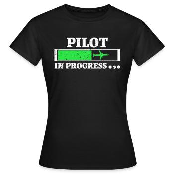 pilote - T-shirt Femme - noir - Devant - AI Model Female 172 dark (172cm)