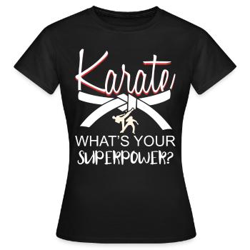 Karaté combattants arts martiaux self défense - T-shirt Femme - noir - Devant - AI Model Female 172 dark (172cm)