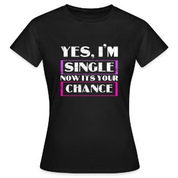 Single - Frauen T-Shirt - Schwarz - Vorne - AI Model Female 172 dark (172cm)