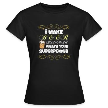 Bière jardin bière bouteille bière bière tente chope de bière - T-shirt Femme - noir - Devant - AI Model Female 172 dark (172cm)