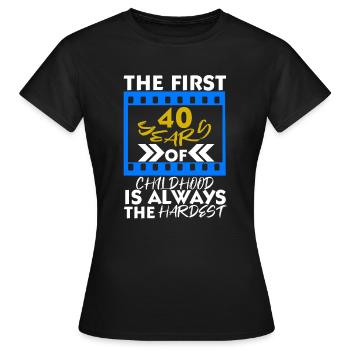 40e anniversaire quarante 1980 80s 40 ans - T-shirt Femme - noir - Devant - AI Model Female 172 dark (172cm)