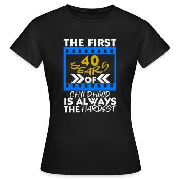 40e anniversaire quarante 1980 80s 40 ans - T-shirt Femme - noir - Devant - AI Model Female 172 dark (172cm)