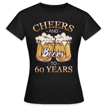 60 ans 60 ans de pension 60 Année de naissance - T-shirt Femme - noir - Devant - AI Model Female 172 dark (172cm)