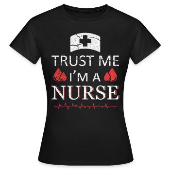 Infirmière Infirmière Infirmière Infirmière - T-shirt Femme - noir - Devant - AI Model Female 172 dark (172cm)
