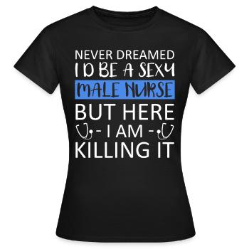 Infirmière Infirmière Infirmière Infirmière - T-shirt Femme - noir - Devant - AI Model Female 172 dark (172cm)