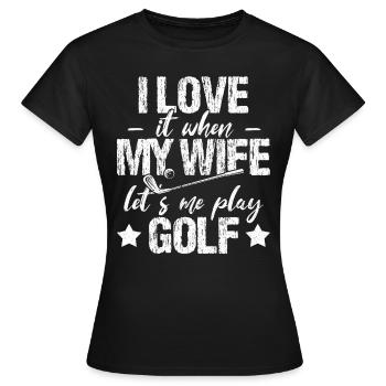 Golf Golfer Golfball Golfplatz Golfschläger Caddy - Frauen T-Shirt - Schwarz - Vorne - AI Model Female 172 dark (172cm)