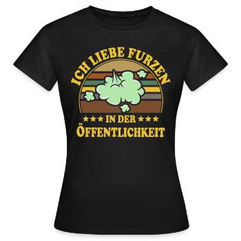 Furzen Pupsen Furz Pups Peinlich - Frauen T-Shirt - Schwarz - Vorne - AI Model Female 172 dark (172cm)