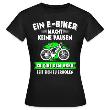 Ebike Elektrofahrrad E-Bike Pedelec Ebiker - Frauen T-Shirt - Schwarz - Vorne - AI Model Female 172 dark (172cm)