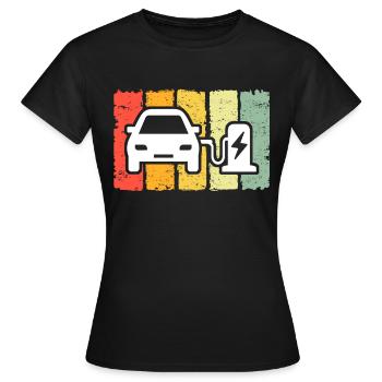 Eauto E-Auto Ecar E-Car - Frauen T-Shirt - Schwarz - Vorne - AI Model Female 172 dark (172cm)