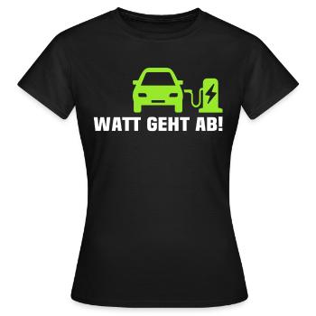E-auto Elektroauto EAuto - Frauen T-Shirt - Schwarz - Vorne - AI Model Female 172 dark (172cm)
