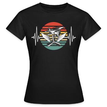 Flying RC Airplane Modèle d’avion Modèle d’avion - T-shirt Femme - noir - Devant - AI Model Female 172 dark (172cm)