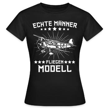 Modellflug Modellflieger Modellfliegen - Frauen T-Shirt - Schwarz - Vorne - AI Model Female 172 dark (172cm)