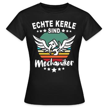 Mechaniker Automechaniker KFZ Mechaniker - Frauen T-Shirt - Schwarz - Vorne - AI Model Female 172 dark (172cm)