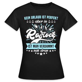 Rostock Ostsee Rostocker - Frauen T-Shirt - Schwarz - Vorne - AI Model Female 172 dark (172cm)
