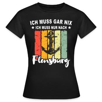 Flensburg Sprüche Flensburger - Frauen T-Shirt - Schwarz - Vorne - AI Model Female 172 dark (172cm)