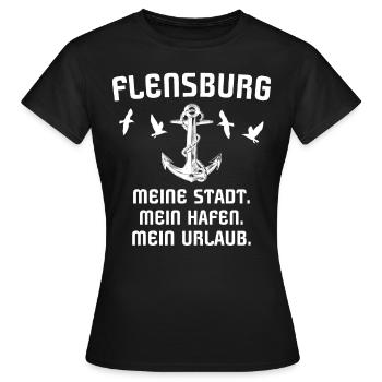 Flensburger Sprüche Flensburg Spruch - Frauen T-Shirt - Schwarz - Vorne - AI Model Female 172 dark (172cm)