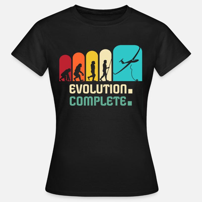 Glider Evolution Planeur Planeur Vol à voile - T-shirt Femme - noir