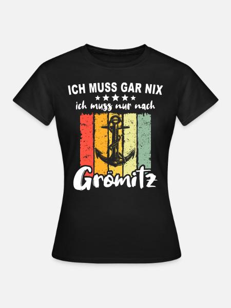 Grömitz Souvenir Grömitzer Groemitz - Frauen T-Shirt - Schwarz