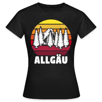 Allgäu Allgäuer Allgaeu - Frauen T-Shirt - Schwarz - Vorne - AI Model Female 172 dark (172cm)