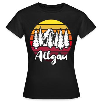 Allgäu Allgäuer Allgaeu - Frauen T-Shirt - Schwarz - Vorne - AI Model Female 172 dark (172cm)
