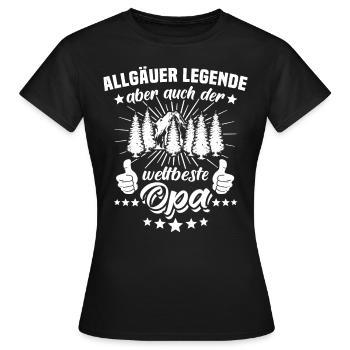 Allgäu Opa Allgäuer Grossvater Allgaeu - Frauen T-Shirt - Schwarz - Vorne - AI Model Female 172 dark (172cm)