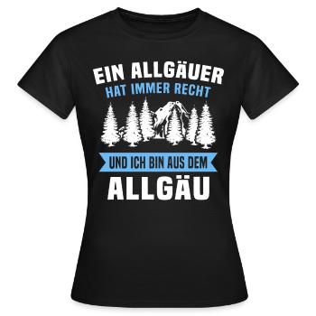 Allgäu Sprüche Allgäuer - Frauen T-Shirt - Schwarz - Vorne - AI Model Female 172 dark (172cm)
