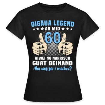 Allgäuer 60. Geburtstag 60 Jahre Allgäu - Frauen T-Shirt - Schwarz - Vorne - AI Model Female 172 dark (172cm)