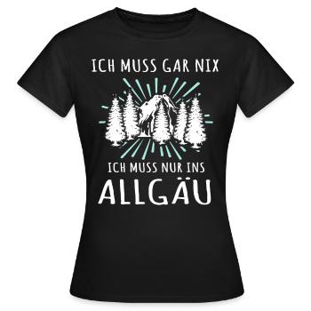 Allgaeu Allgäu Allgäuer - Frauen T-Shirt - Schwarz - Vorne - AI Model Female 172 dark (172cm)
