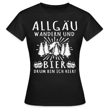 Allgäu Bier Allgäuer Biertrinker - Frauen T-Shirt - Schwarz - Vorne - AI Model Female 172 dark (172cm)
