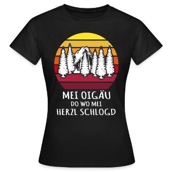 Allgäu Dialekt Allgäuisch Allgäuer - Frauen T-Shirt - Schwarz - Vorne - AI Model Female 172 dark (172cm)
