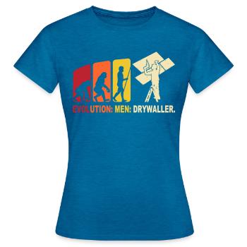 Drywall drywall fitter drywall - Women's T-Shirt - antique blue sapphire heather - Front - AI Model Female 172 dark (172cm)