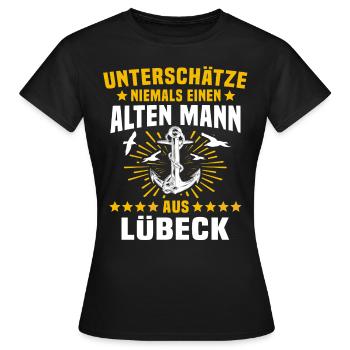 Lübeck Sprüche Hansestadt Luebeck - Frauen T-Shirt - Schwarz - Vorne - AI Model Female 172 dark (172cm)