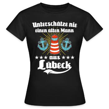 Lübeck Sprüche Hansestadt Luebeck - Frauen T-Shirt - Schwarz - Vorne - AI Model Female 172 dark (172cm)