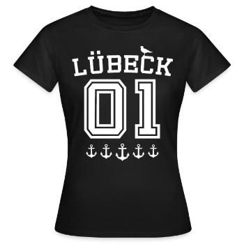 Lübeck Dictons Ville hanséatique de Luebeck - T-shirt Femme - noir - Devant - AI Model Female 172 dark (172cm)