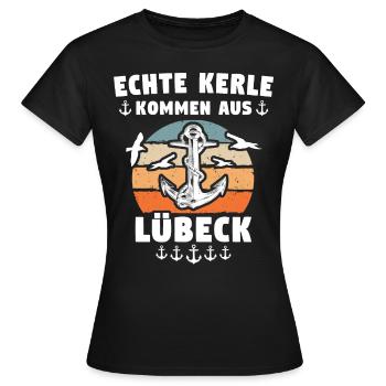 Lübeck Sprüche Hansestadt Luebeck - Frauen T-Shirt - Schwarz - Vorne - AI Model Female 172 dark (172cm)