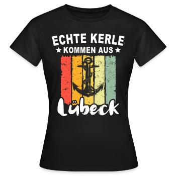 Lübeck Sprüche Hansestadt Luebeck - Frauen T-Shirt - Schwarz - Vorne - AI Model Female 172 dark (172cm)