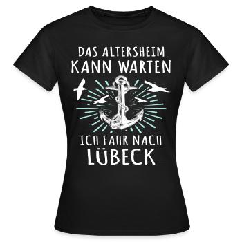 Lübeck Sprüche Hansestadt Luebeck - Frauen T-Shirt - Schwarz - Vorne - AI Model Female 172 dark (172cm)